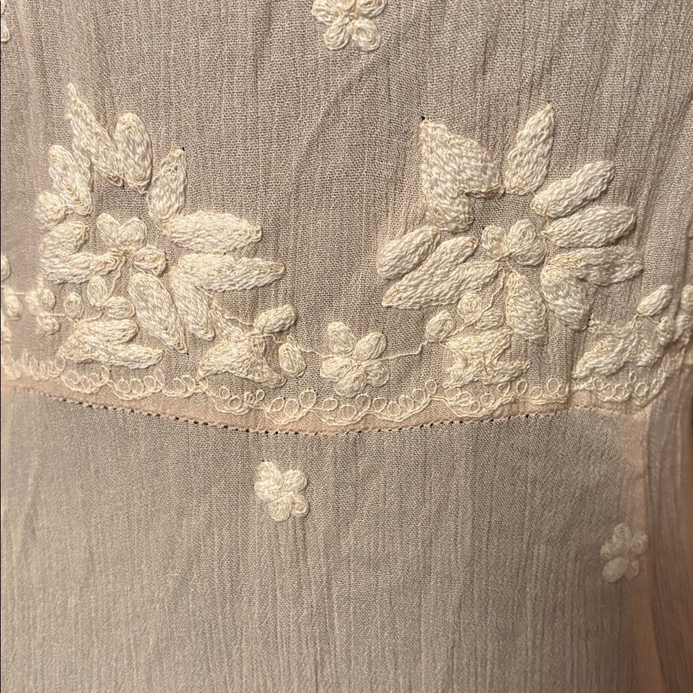 Free People Cream Embroidered Long Dress - Picture 5 of 13
